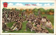 Postcard Mess Time USA 28th Iron Division Army soldiers Mount Gretna PA postcard picture