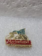 Vintage Marineland Niagara Falls Canada Province 80s Orca Whales Pin Gold Toned picture