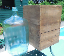 Antique 5 Gallon Demijohn Water Blue Glass Bottle w/ Crate REDUCED picture