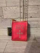 NEW BEAUTUL Glass Holy Bible Christmas Tree Ornament RED with Gold Trim 3.5