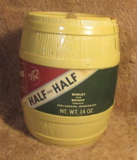 Vintage Rare EMPTY 14 Oz. Half And Half Tobacco Plastic Barrel Shaped Humidor picture