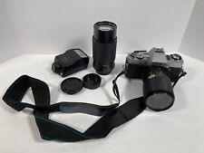 VTG Minolta X-370 Camera SLR 35mm w/ Ozunon 35-75mm & 75-200mm Tele Zoom picture