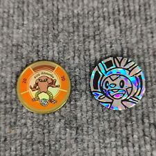 Pokémon Hitmonlee #106 Battle Coin Hasbro 1999 And Chespin Plastic Coin  picture