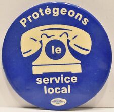 Vintage 1970s Protect Phone Basic Service Ottawa Canada Pinback Pin Button #2 picture