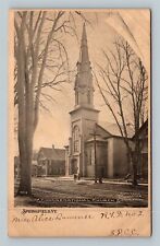Springfield VT, Congregational Church, Steeple, Vermont Vintage Postcard picture