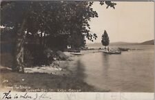 Along the Shore Sabbath Day Point, Lake George New York 1911 RPPC Postcard picture
