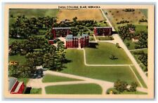 c1940's Aerial View Of Dana College Buildings Blair Nebraska NE Trees Postcard picture