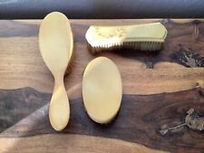 Vintage DuBarry Ivory Py-Ra-Lin Celluloid Brushes and Grooming Brush~3 Pieces picture