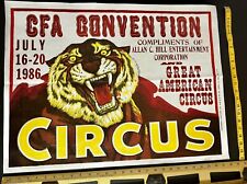 Original 28x21 CFA 1986 Circus CFA Tiger Convention Poster picture