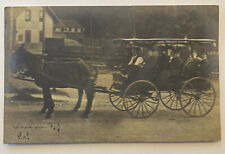 Vintage RPPC Postcard, Real Photo, Horse pulling People in a Buggy/ Carriage picture
