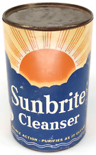 Sunbrite Cleanser Swift & Co Sealed Original Tin Paper Label 1940s Old Stock picture