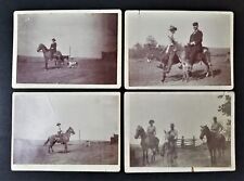 LOT antique 4pc PHOTOGRAPHS arkansas Mt MENA horse riders dog western cabinet picture