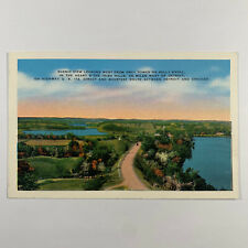 Postcard Michigan MI Kelly Knoll Gray Tower Highway 112 Linen Unposted 1940s picture