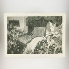 Open Casket Funeral Flowers Photo 1920s Vintage Post-Mortem Found Snapshot C2744 picture