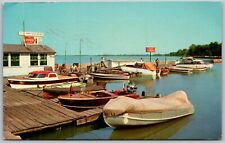 Indian Lake Ohio 1975 Postcard Lakeview Harbor Boats picture