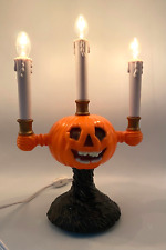 Vintage Gemmy Halloween Factory Pumpkin Candelabra Lighted Blow Mold 1995 9