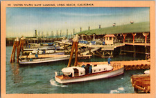 Vintage C. 1930's United States Navy Landing Shore Leave Long Beach CA Postcard  picture