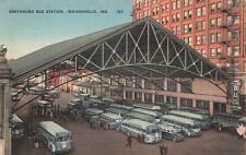 GREYHOUND BUS DEPOT INDIANAPOLIS IN INDIANA VINTAGE POSTCARD 1952 111223 S picture