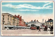 Postcard Market Square, Portsmouth NH trolley H29 picture