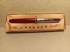 Vintage Red Parker 21 Fountain Pen with Chrome Cap picture
