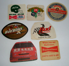 7 Beer Bar Coasters Budweiser Bud Light Beer Breweries Heavy Paper/Cardboard picture