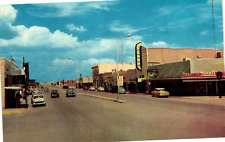 Main Business Street Deming NM Shops 1950s Cars Antique Chrome Postcard Unused picture