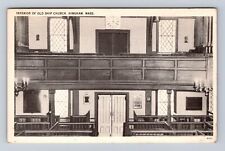 Hingham MA-Massachusetts, Interior of Old Ship Church, Antique Vintage Postcard picture