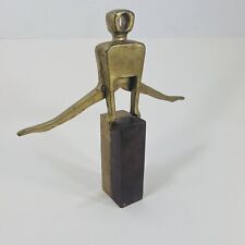 Vintage Brass Abstract Sculpture of Gymnast by Dolbi Cashier - Modernist Design picture