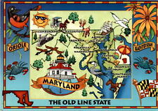 Maryland, Old Line State, Baltimore, Washington, Ocean City, Assateague postcard picture