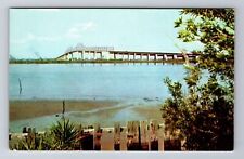 Jacksonville FL-Florida, John Matthews Bridge St. John's River, Vintage Postcard picture