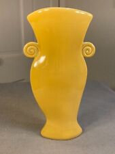 Vintage Sarah Gregory Pottery Vase Whimsical Art Design Yellow picture
