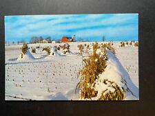 Michigan MI Postcard It’s Winter In Michigan When the corn is in the shock picture