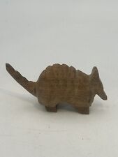 Armadillo Figurine Hand Carved Wooden Figure picture
