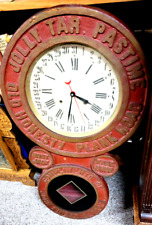 VINTAGE  ADVERTISING CLOCK-JOLLY TAR- GOLD ON RED WITH CALENDAR DIAL WITH STRIKE picture
