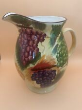 Traditional Italian Inspired Pitcher Never Used, exquisitely hand painted fruit picture