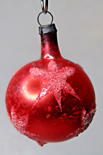 Vintage Blown Glass Red Mica STARS Ball Small Christmas Ornament Germany picture