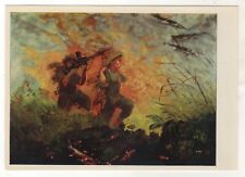 1968 VIETNAM Vietnamese War Battle Soldier Feat Military ART Russia Postcard OLD picture