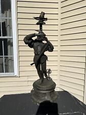 Antique Large Spelter Figural Statue Lamp - Marked 1889 N. Muller No 956 Restore picture