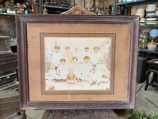 1900s Vintage Colored Photograph Of Rajasthani Family Males Cabinet Photo Framed picture