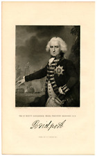 ALEXANDER HOOD, VISCOUNT BRIDPORT, British Vice Admiral, 1832 Engraving 9649 picture