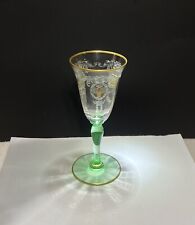 Antique Maryland Glass Co. “Basket”  5” Sherry Glass c. 1918-1935 Uranium Glass picture