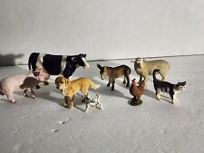 Lot Of 8  Schleich Farm Animals Cow Pig Sheep Cat Dog Rooster  picture
