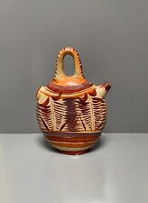 Vintage MEXICAN POTTERY JUG Handmade Painted Terracotta Burnished Clay Water Jar picture
