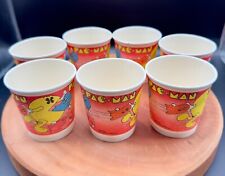Vintage 1980’s Pac-Man Wax Paper Party Cups - Midway- New Old Stock- Lot of 7 picture