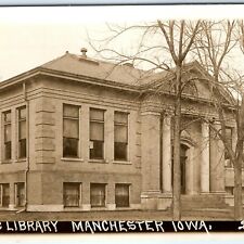 c1910s Manchester, IA RPPC Public Library Real Photo Roman Architecture A13 picture