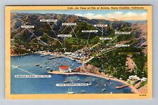 Santa Catalina CA-California Air View City Avalon c1949 Vintage Postcard picture