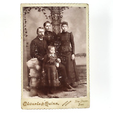 New Sharon Iowa Family Photo c1895 Mother & Father Daughters Cabinet Card C3332 picture