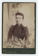 Antique c1880s Cabinet Card Beautiful Young Woman in Dress Strunk Reading, PA picture