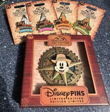 Disneyland pin'venture Super Jumbo Mickey Mouse And 4 Lands Pins picture