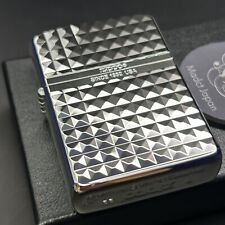 Zippo Armor Case Diamond Cut Mirror Silver Logo Oil Lighter Japan New picture
